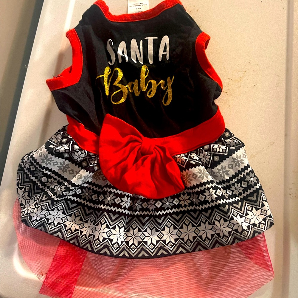 Santa baby small dog Christmas dress